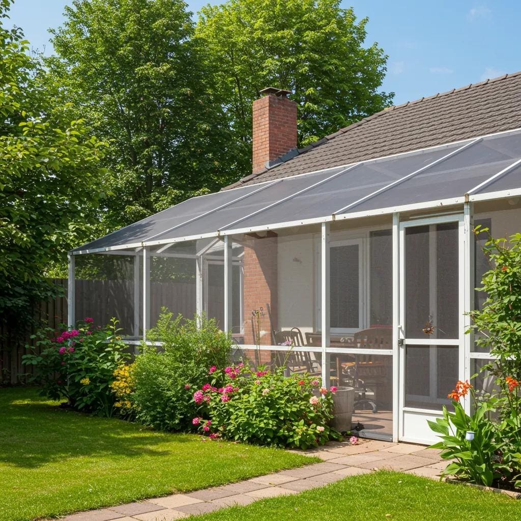 Home with effective pest prevention measures in a lush garden setting